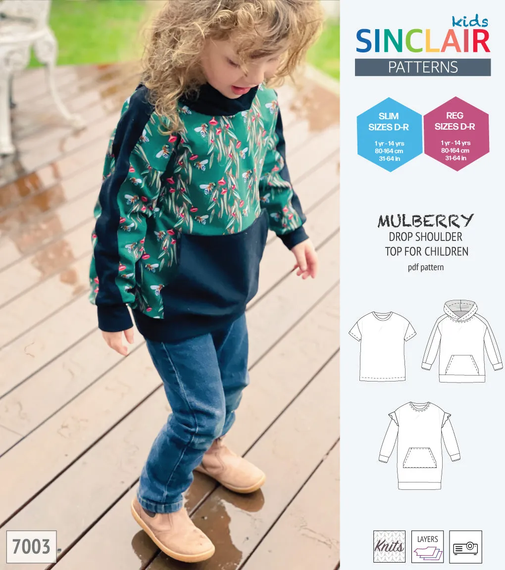 Mulberry drop shoulder knit top for children (PDF)