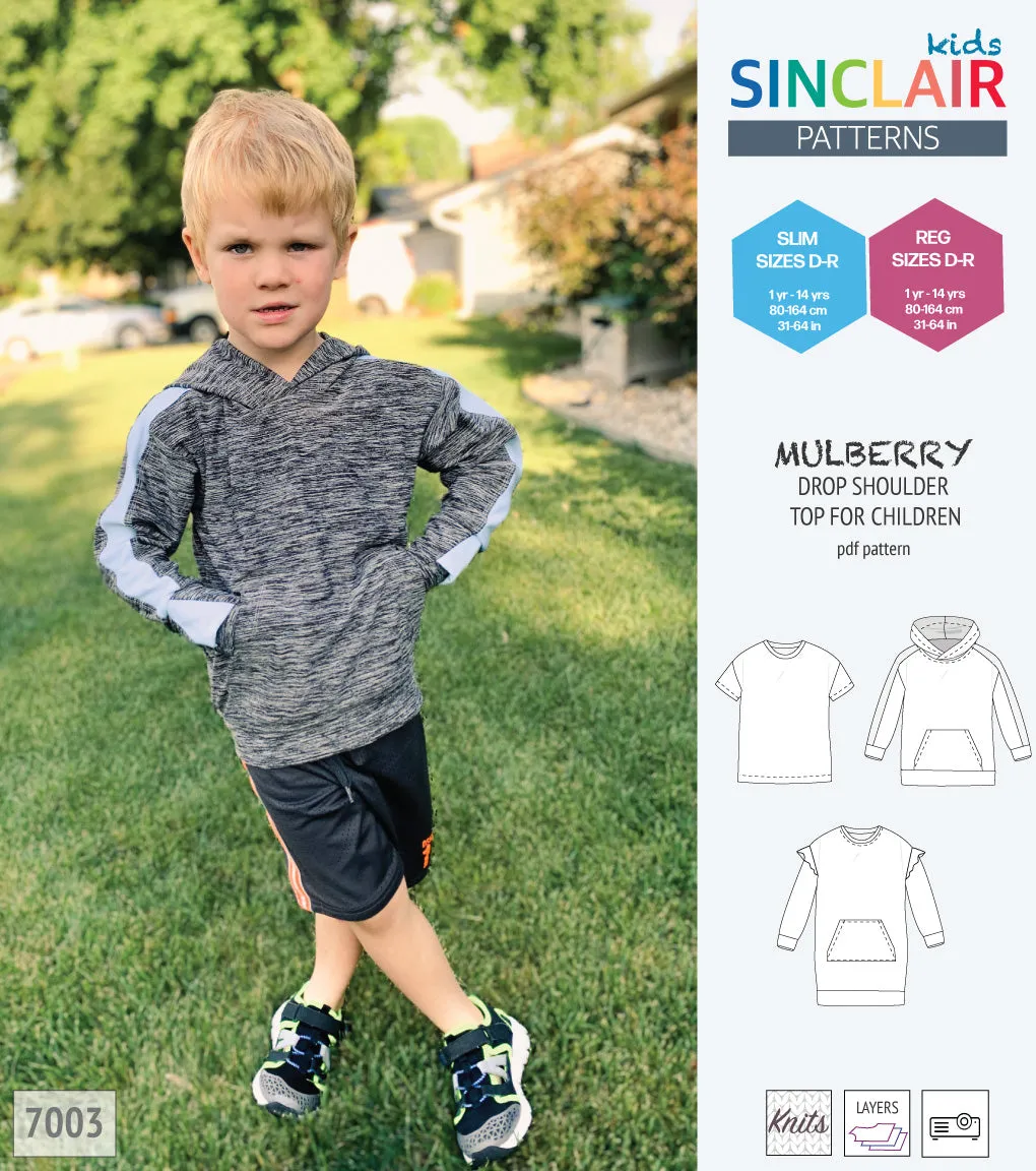Mulberry drop shoulder knit top for children (PDF)