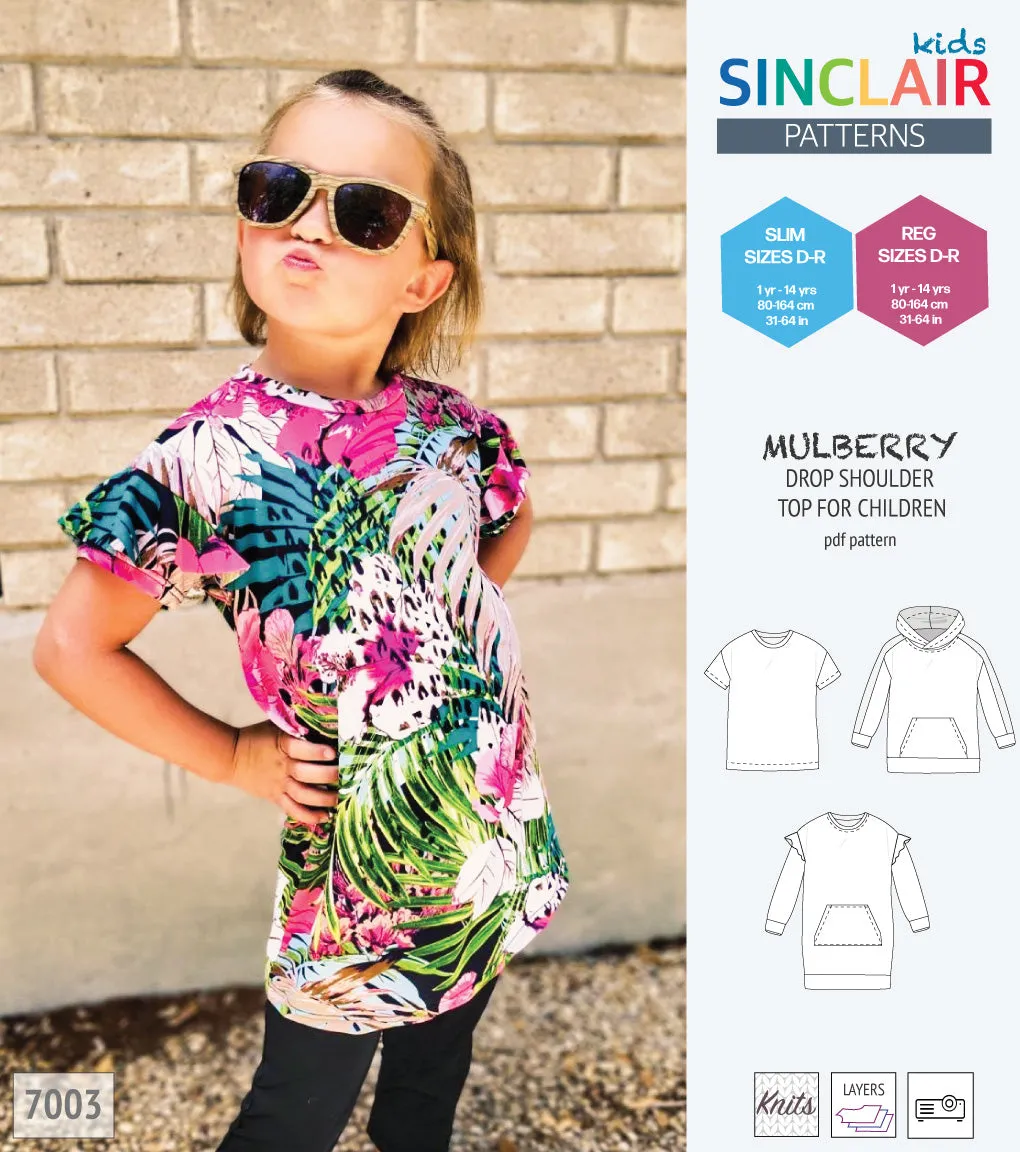 Mulberry drop shoulder knit top for children (PDF)