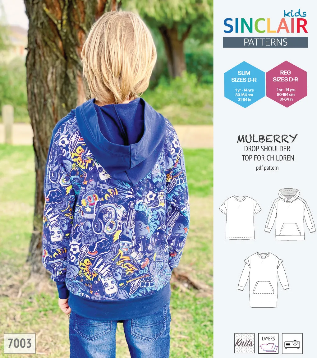 Mulberry drop shoulder knit top for children (PDF)