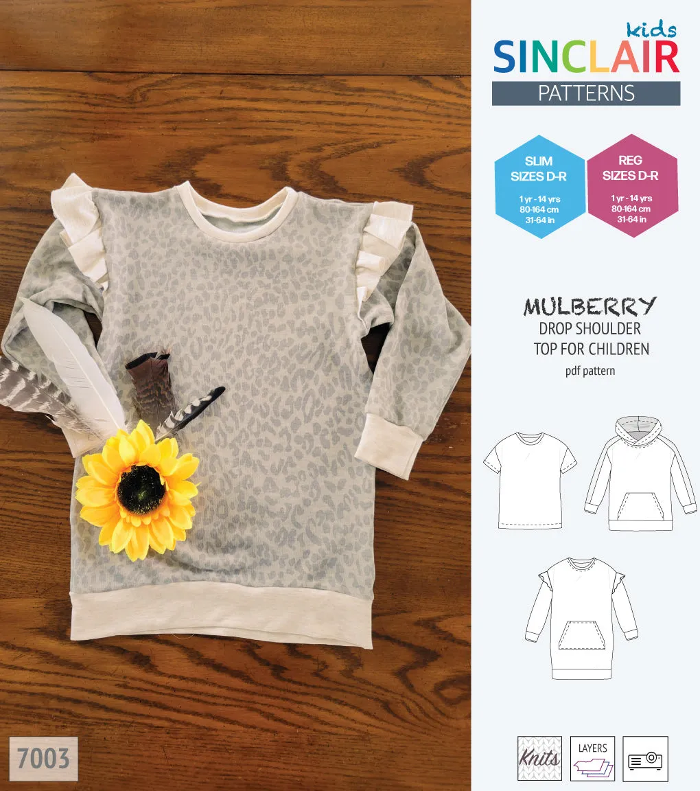 Mulberry drop shoulder knit top for children (PDF)