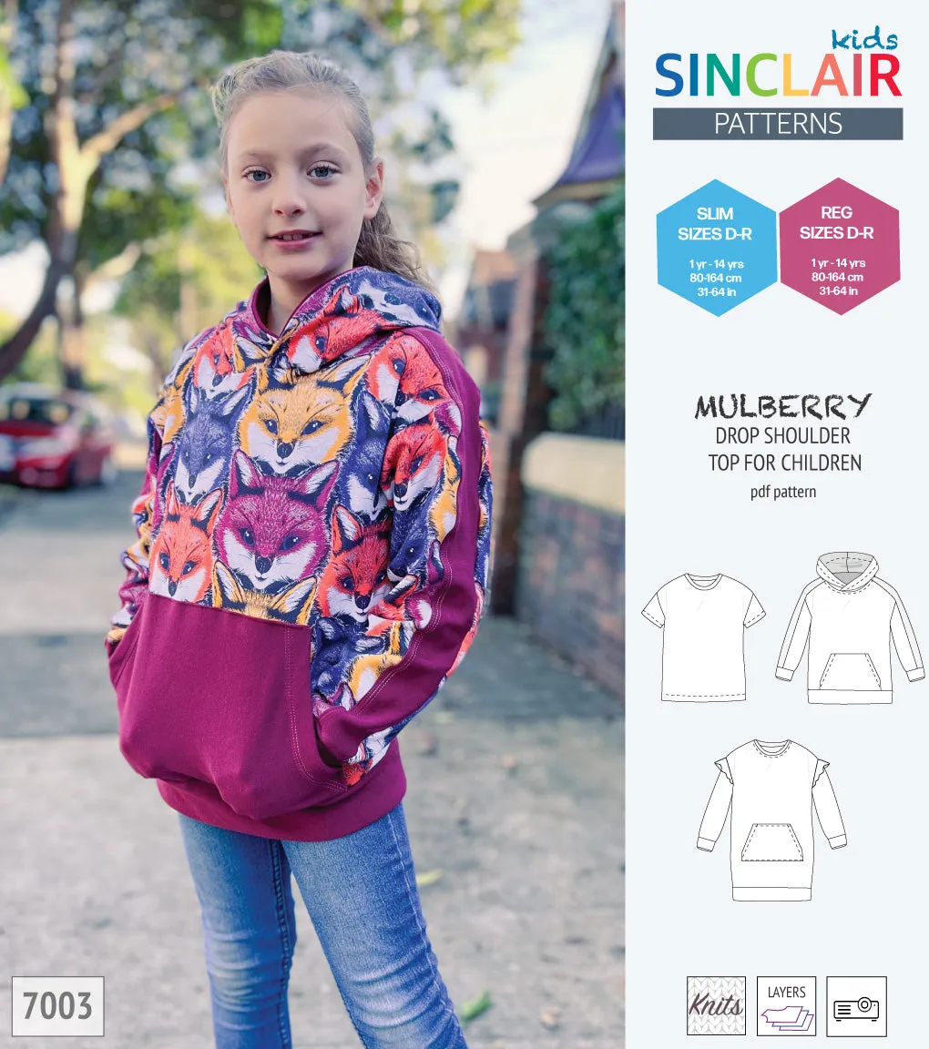 Mulberry drop shoulder knit top for children (PDF)