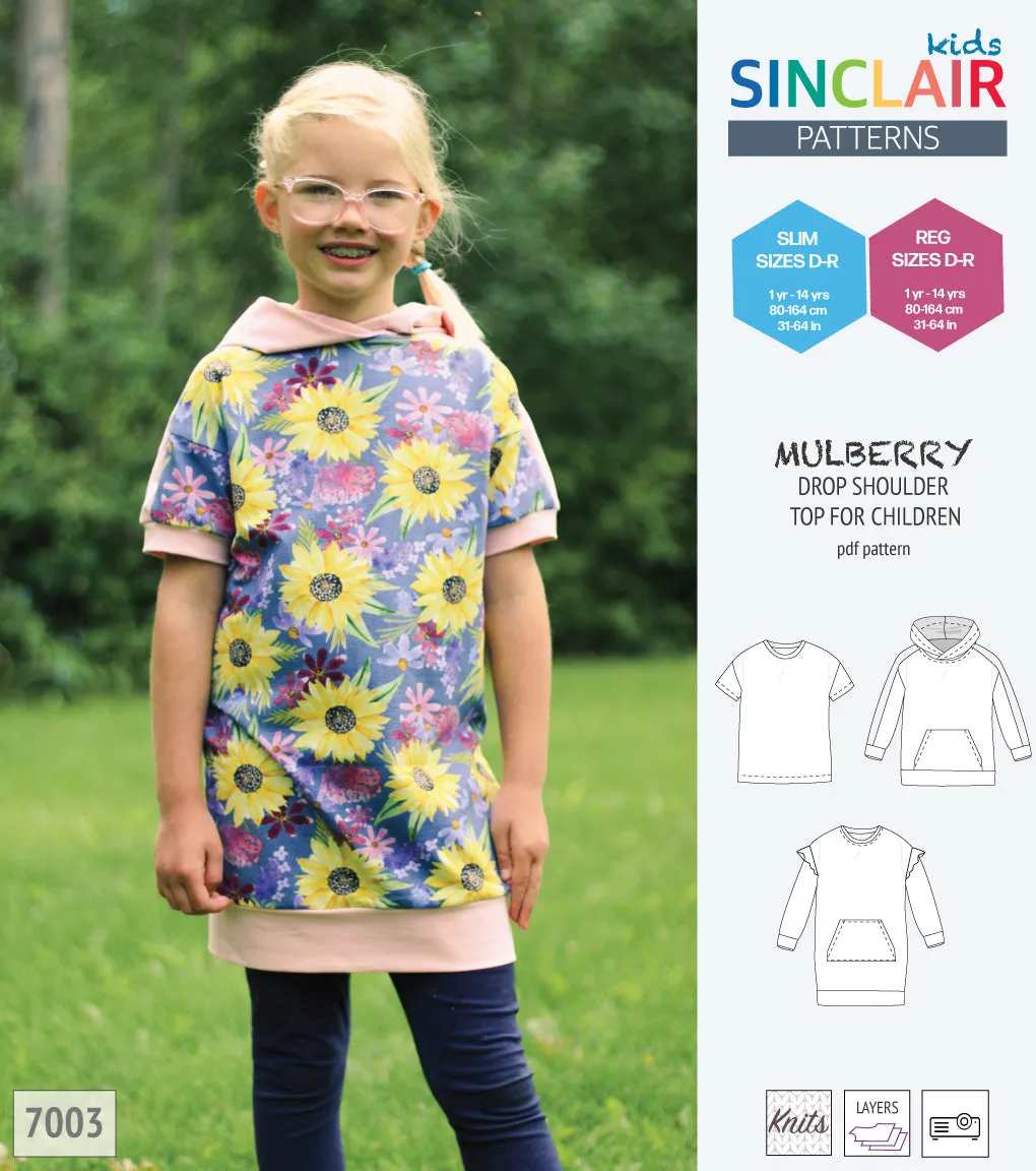 Mulberry drop shoulder knit top for children (PDF)