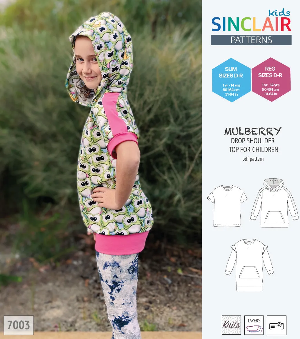 Mulberry drop shoulder knit top for children (PDF)