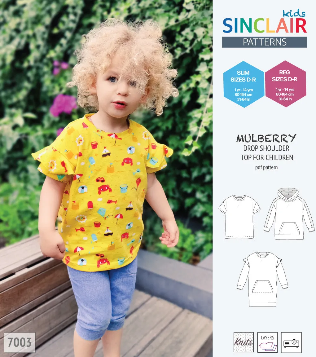 Mulberry drop shoulder knit top for children (PDF)