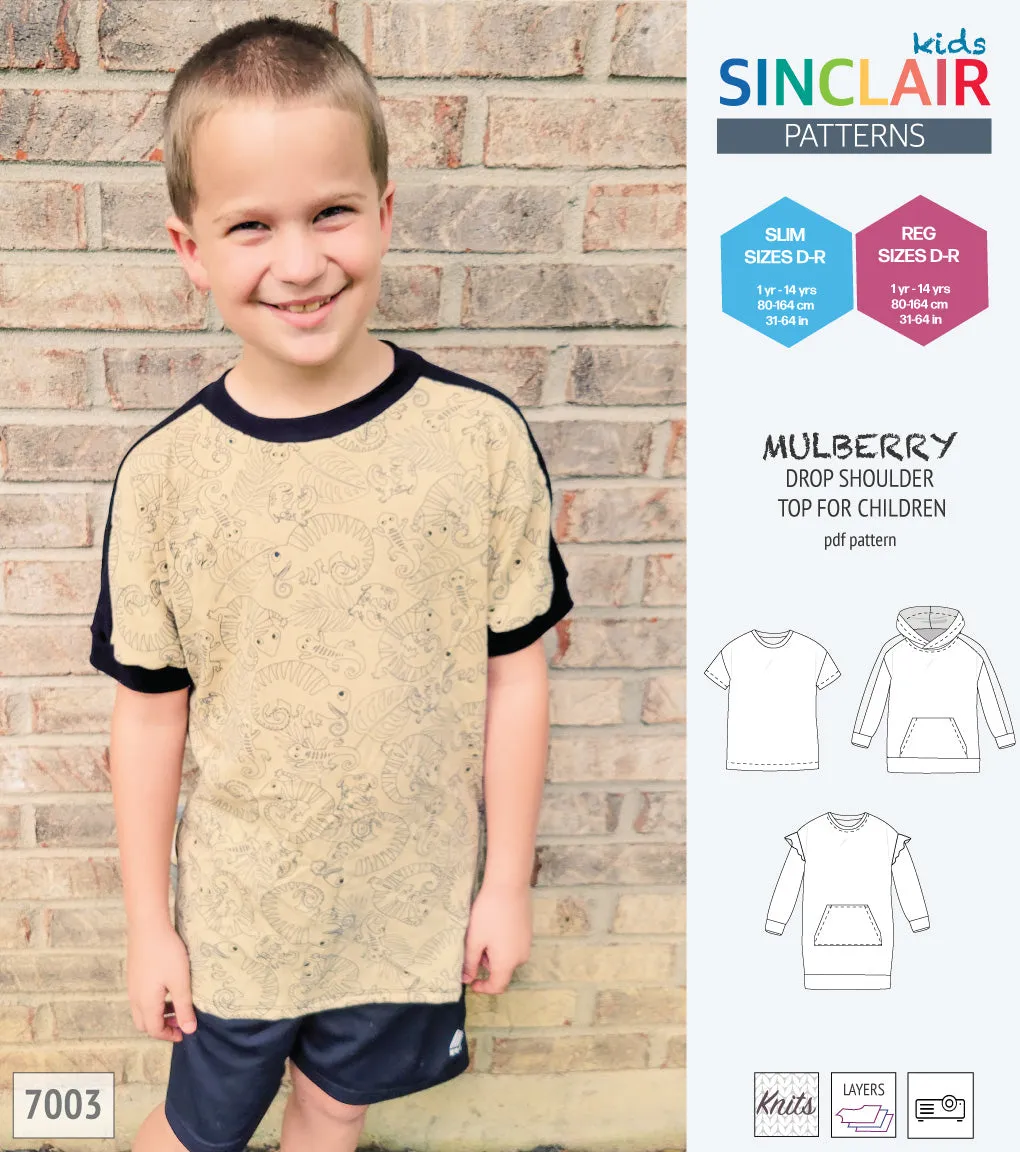 Mulberry drop shoulder knit top for children (PDF)