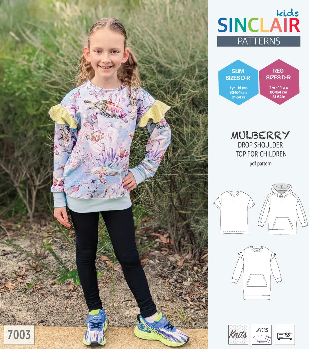 Mulberry drop shoulder knit top for children (PDF)