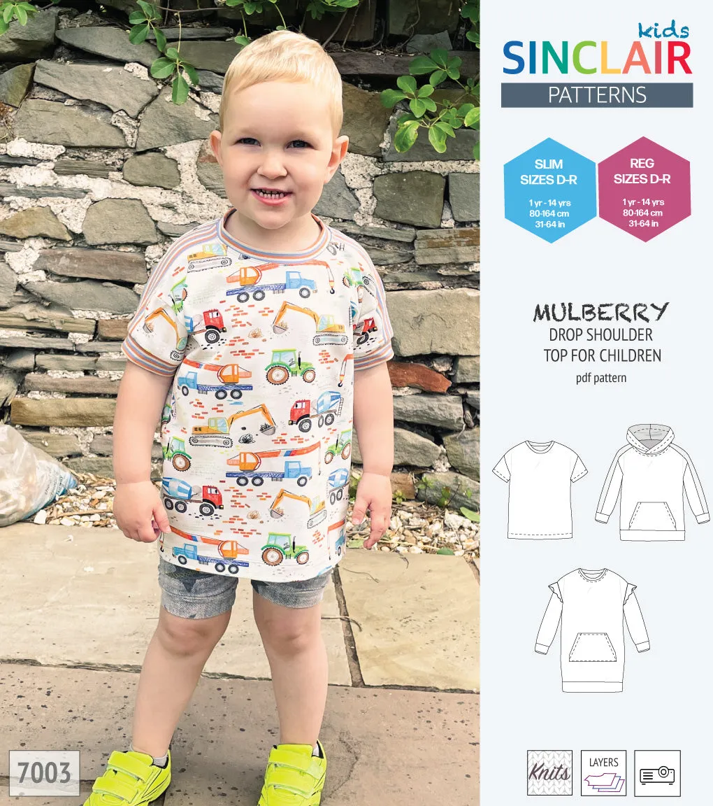 Mulberry drop shoulder knit top for children (PDF)