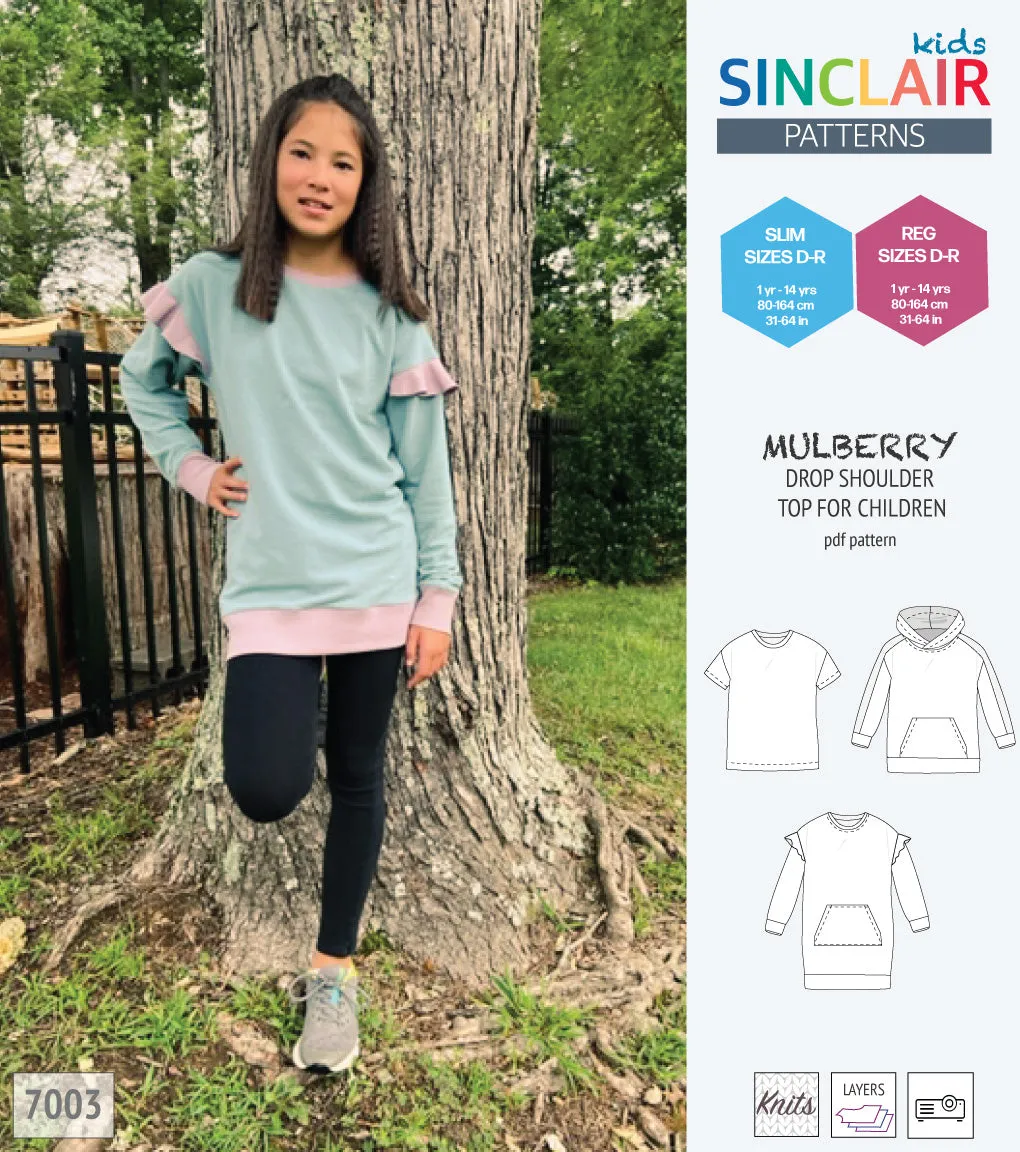 Mulberry drop shoulder knit top for children (PDF)