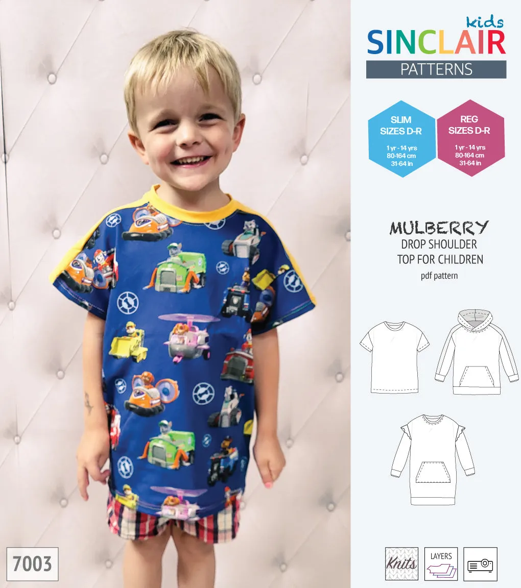 Mulberry drop shoulder knit top for children (PDF)