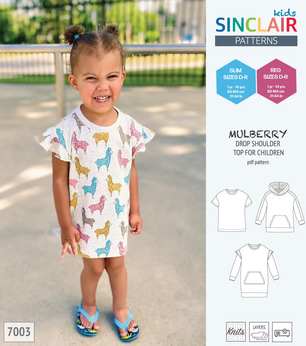 Mulberry drop shoulder knit top for children (PDF)