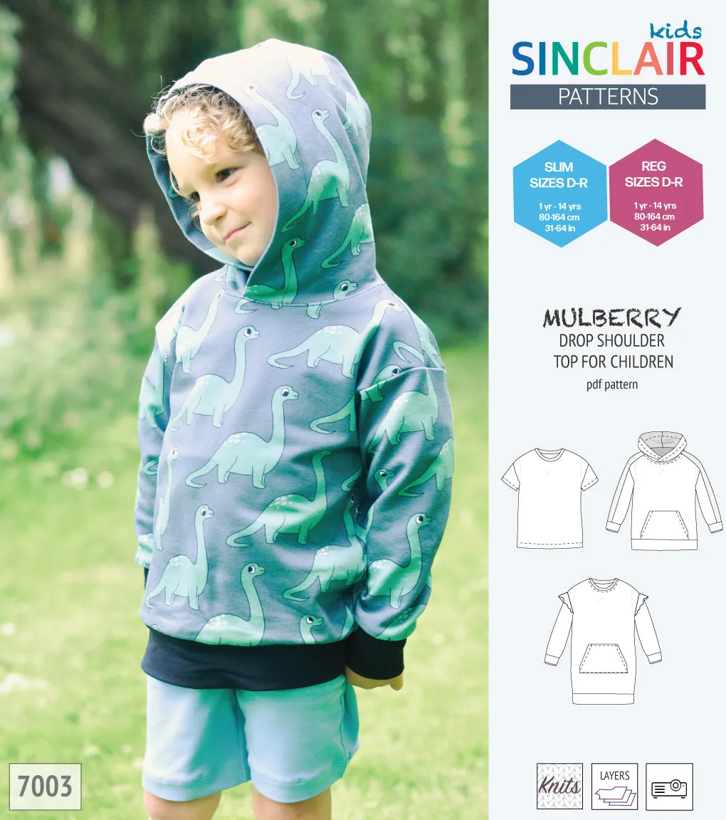 Mulberry drop shoulder knit top for children (PDF)