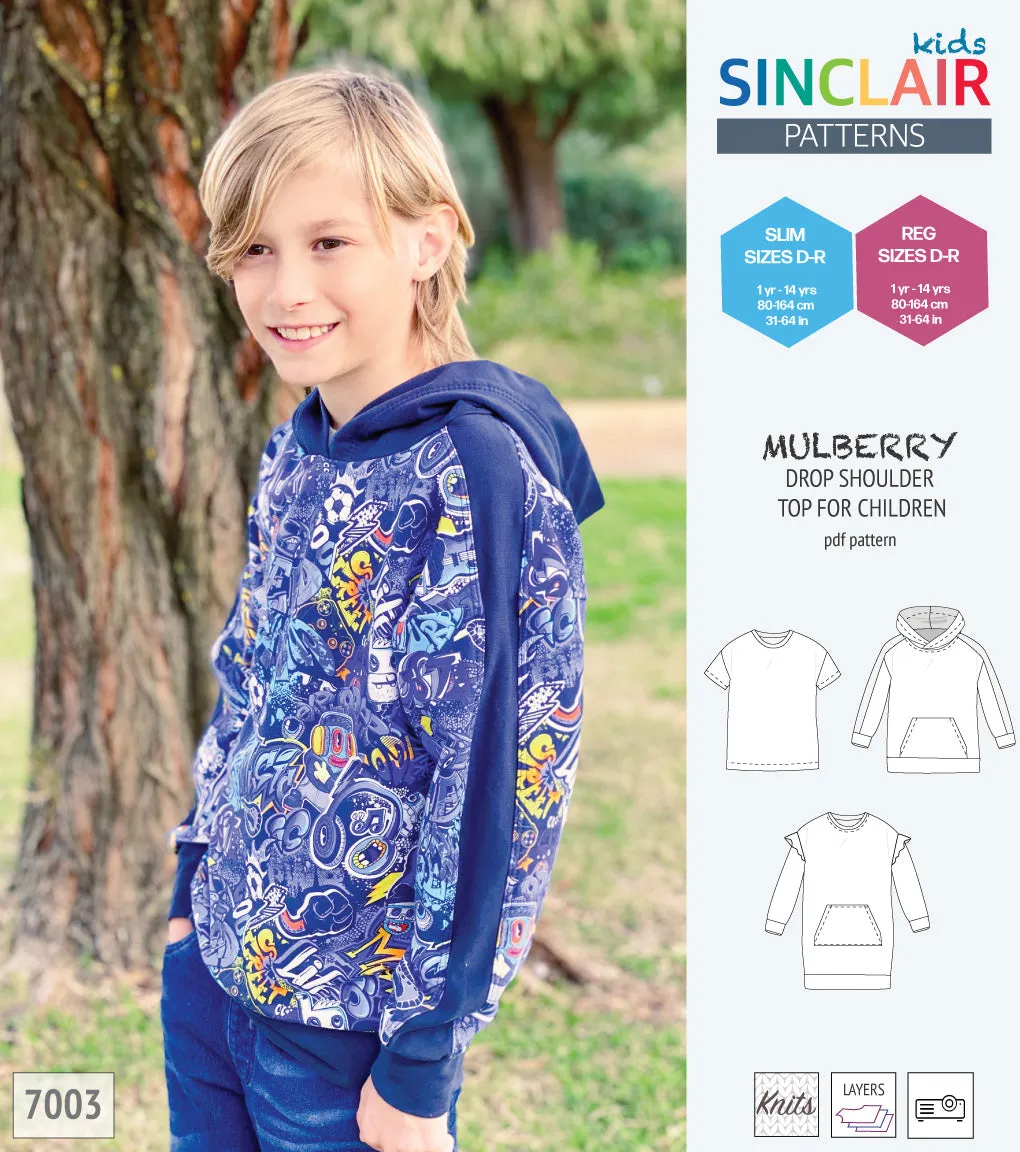 Mulberry drop shoulder knit top for children (PDF)