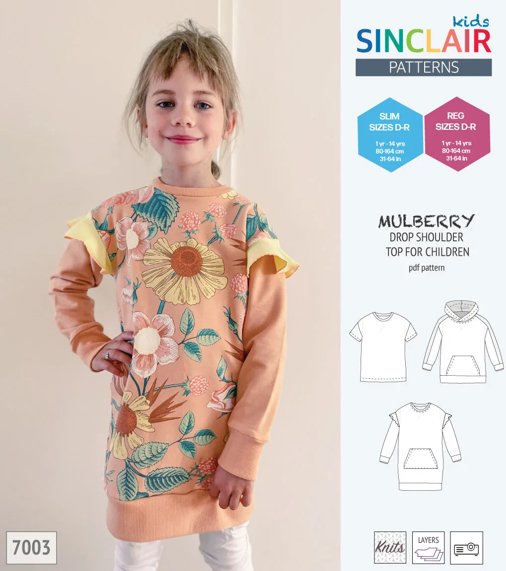 Mulberry drop shoulder knit top for children (PDF)