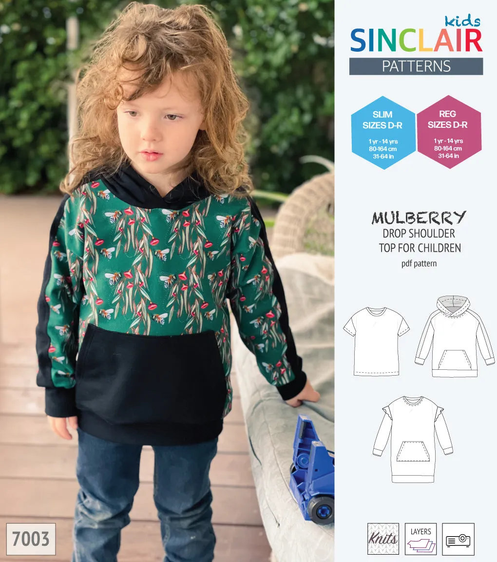 Mulberry drop shoulder knit top for children (PDF)