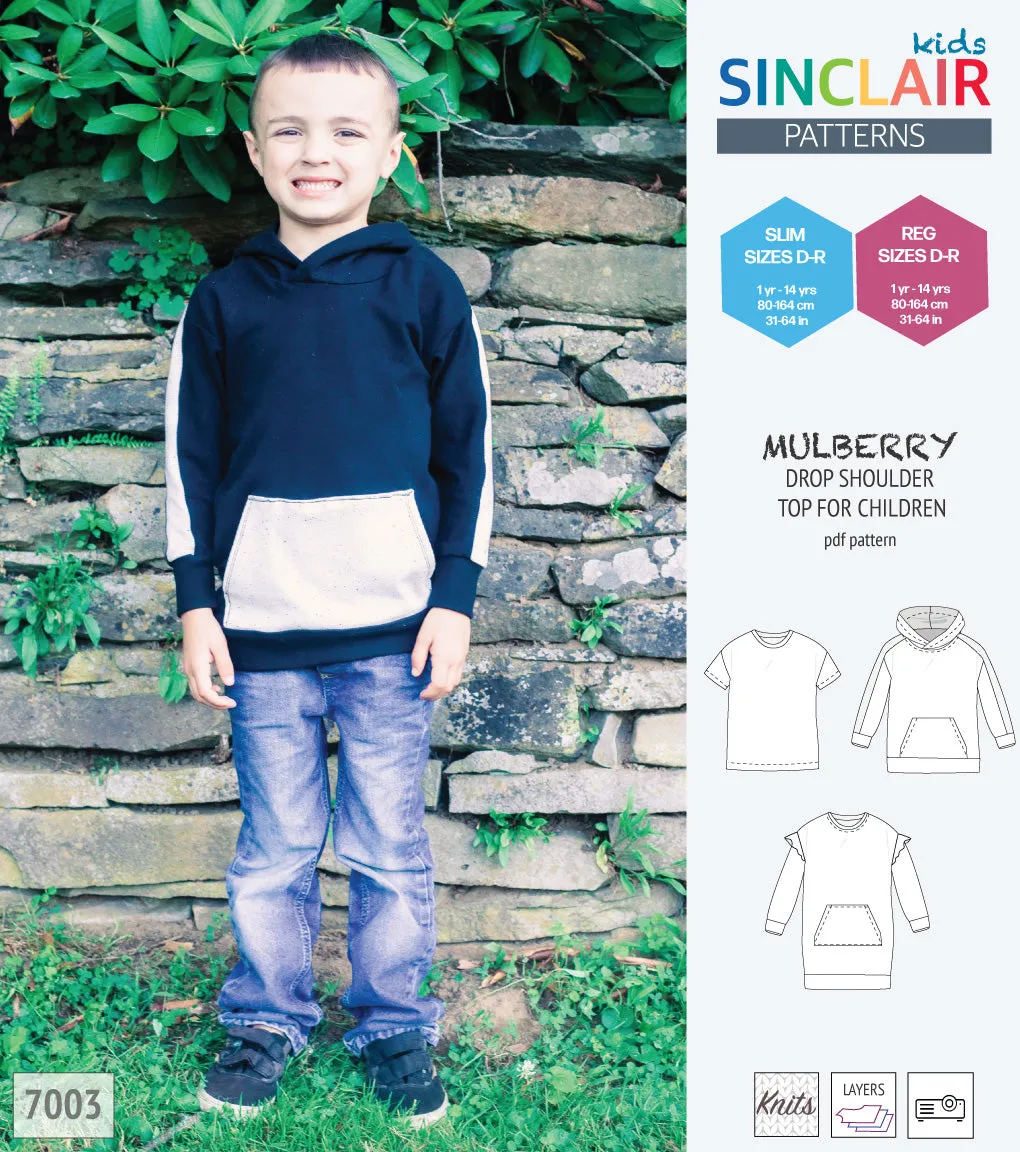 Mulberry drop shoulder knit top for children (PDF)