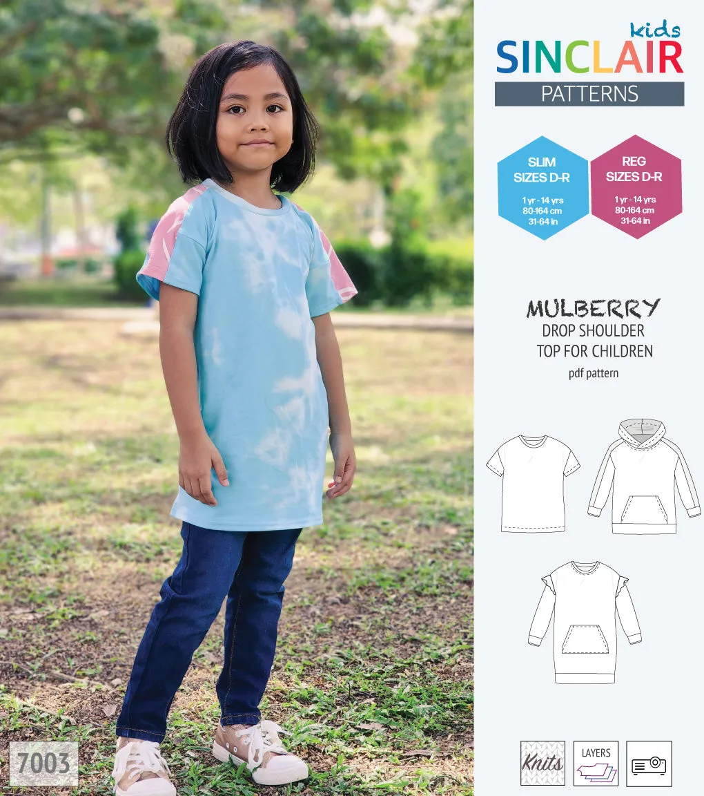 Mulberry drop shoulder knit top for children (PDF)