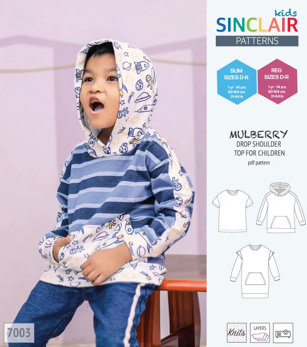 Mulberry drop shoulder knit top for children (PDF)