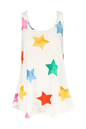 Multi Color Star Print Tank Top