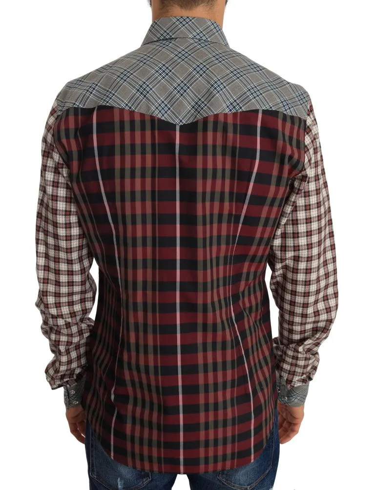 Multicolor Check Cotton Slim Fit Shirt