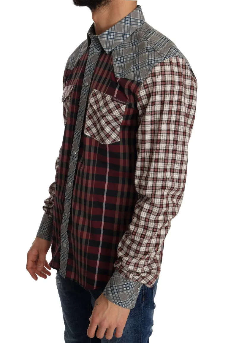 Multicolor Check Cotton Slim Fit Shirt