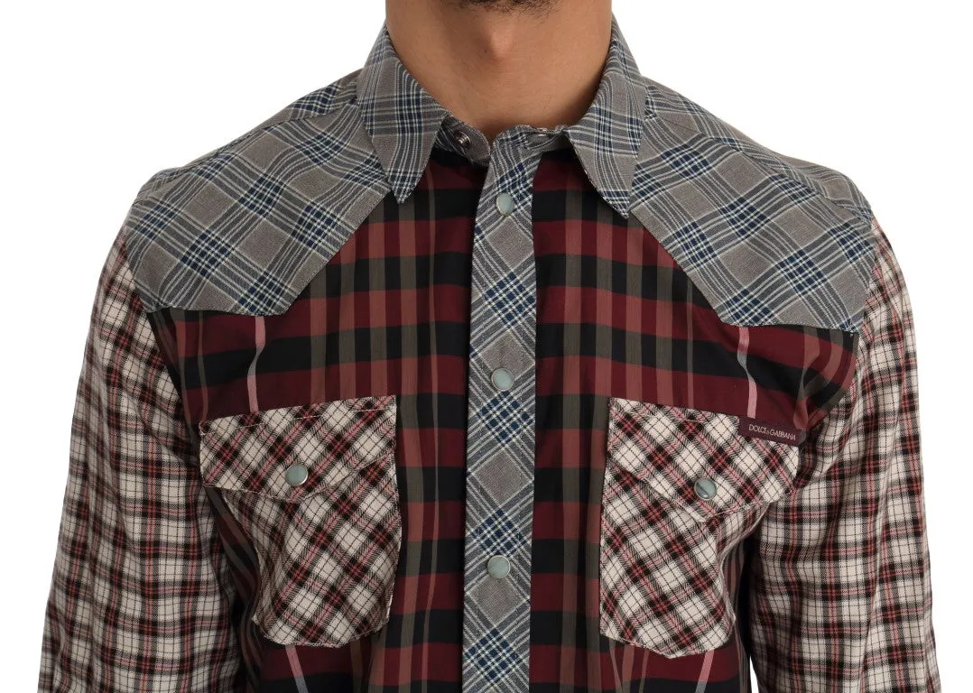 Multicolor Check Cotton Slim Fit Shirt