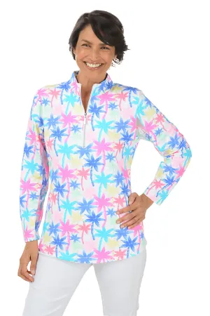 Neon Palms Cooling UPF50  Mock Neck Top