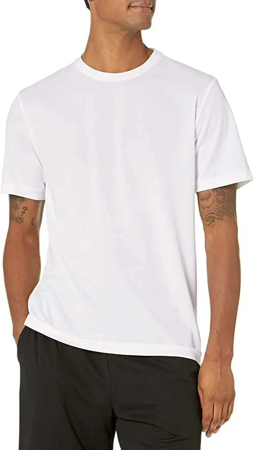 New Amazon Essentials Mens 2-Pack Performance Pintec T-Shirts, 1 Black, 1 White, Sz XL!
