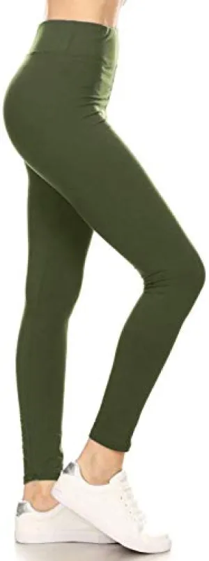 New Buttery Soft Yoga Solid Leggings in Olive, Sz M!