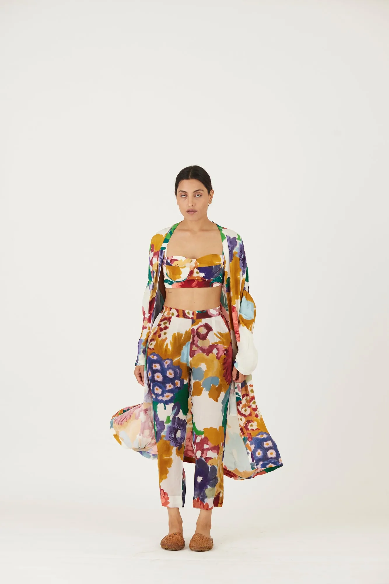 New Season Fall 24/Summer 25-Coord Set-Crepe-Farah White-YAMLS12-Fashion Edit Yam