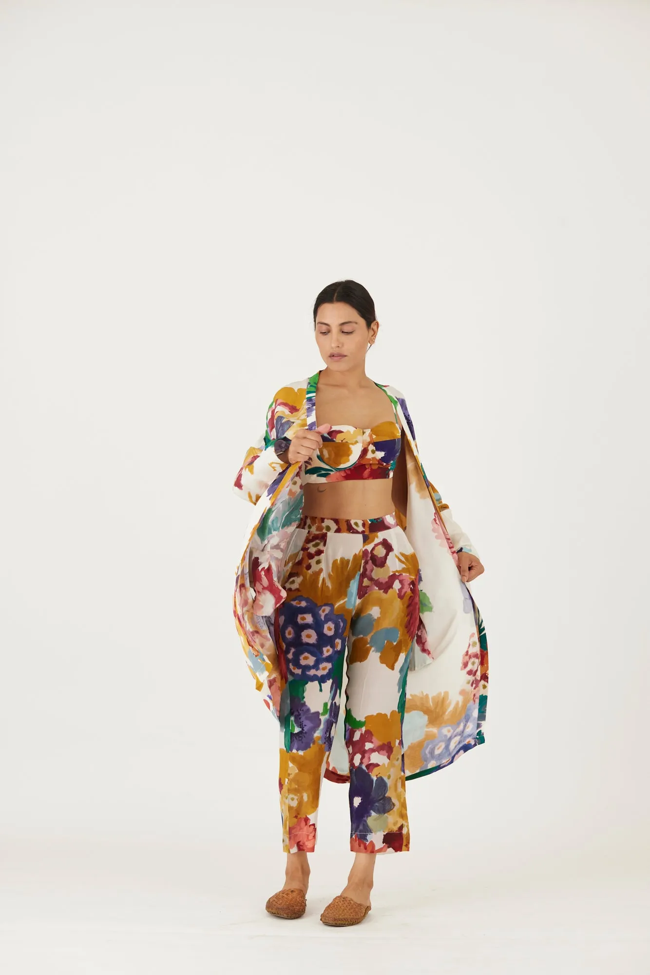 New Season Fall 24/Summer 25-Coord Set-Crepe-Farah White-YAMLS12-Fashion Edit Yam
