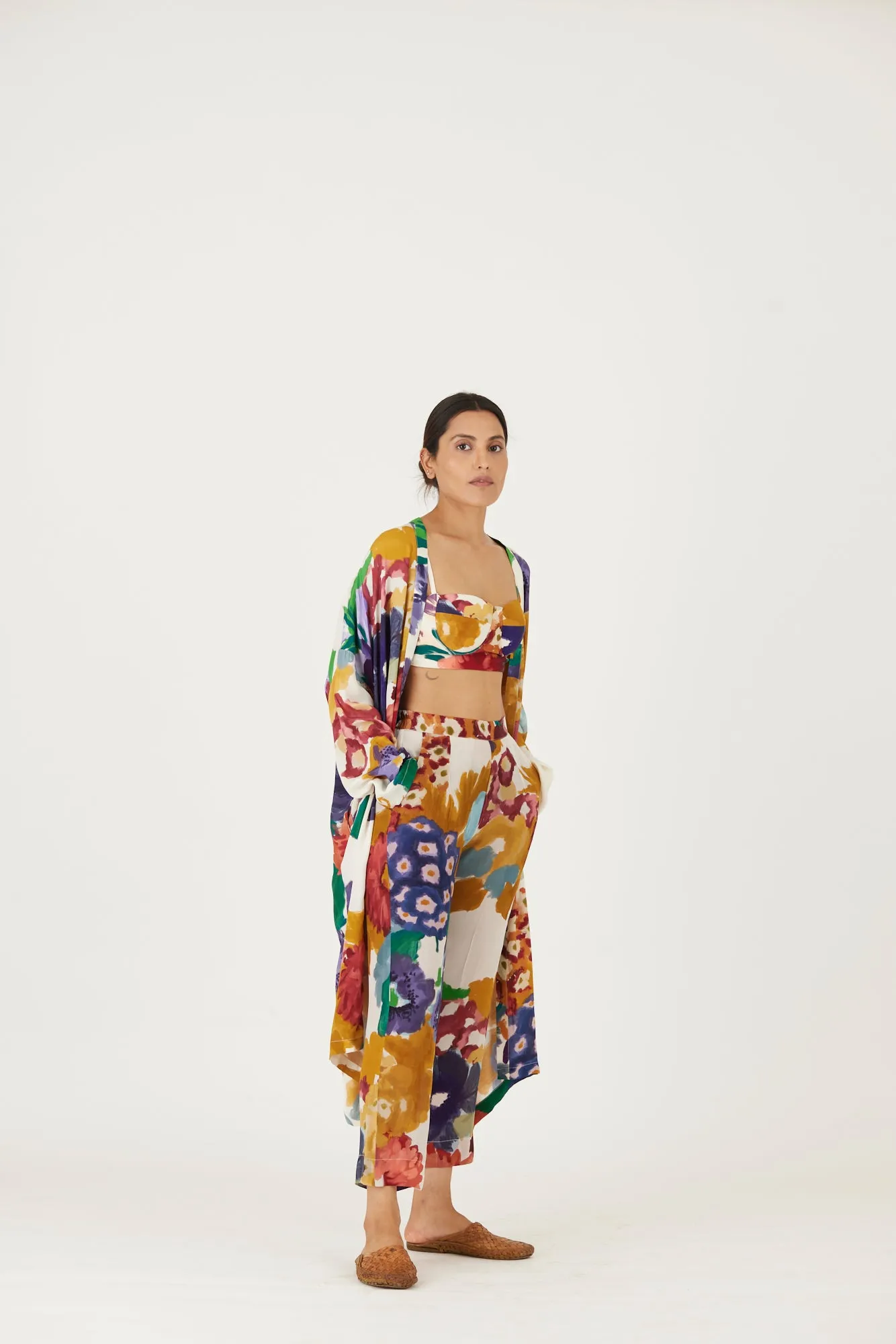New Season Fall 24/Summer 25-Coord Set-Crepe-Farah White-YAMLS12-Fashion Edit Yam