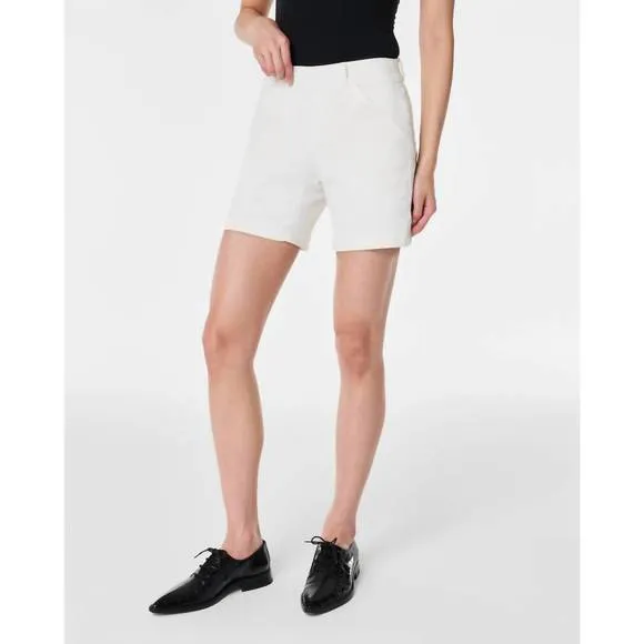 NEW SPANX stretch twill shorts in white