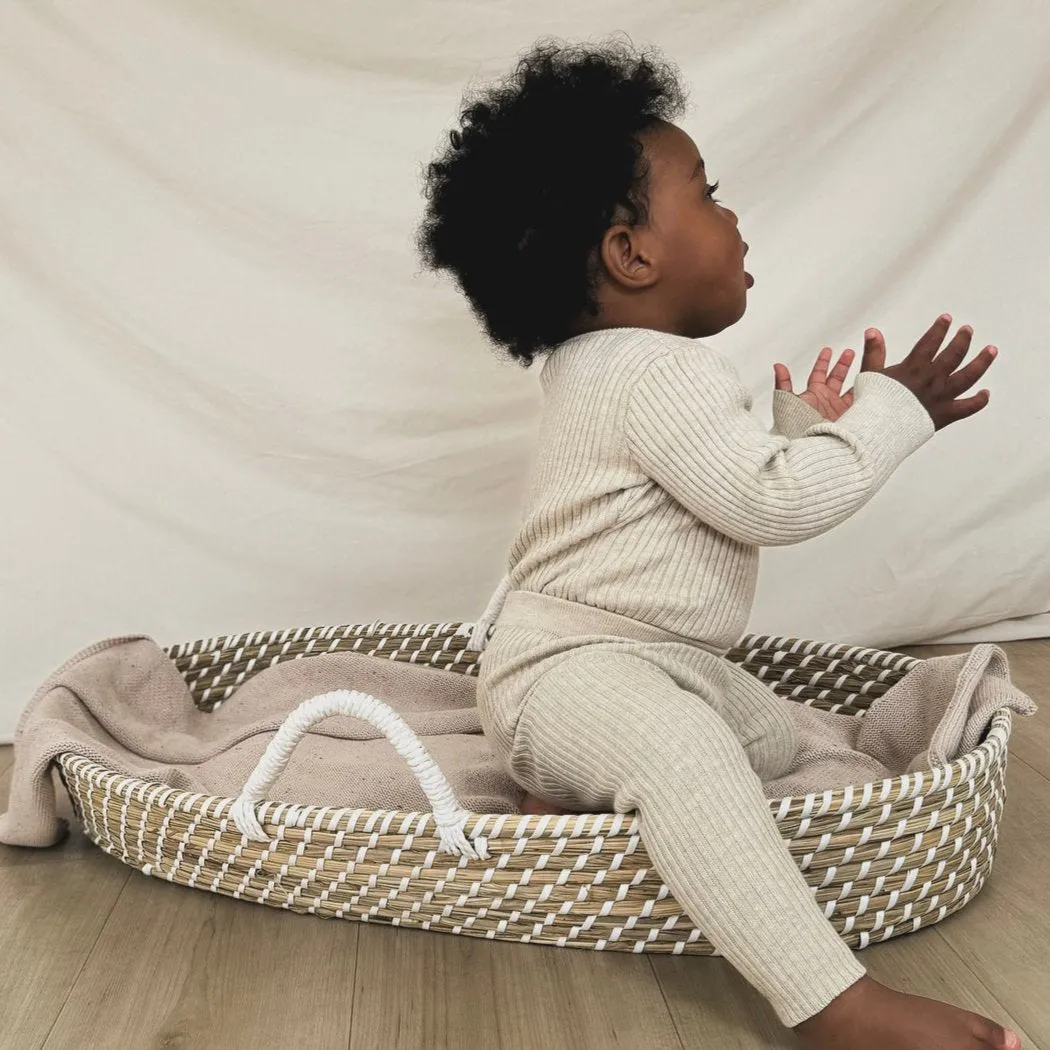 Noa Cotton Ribbed Knit Leggings (Wheat)