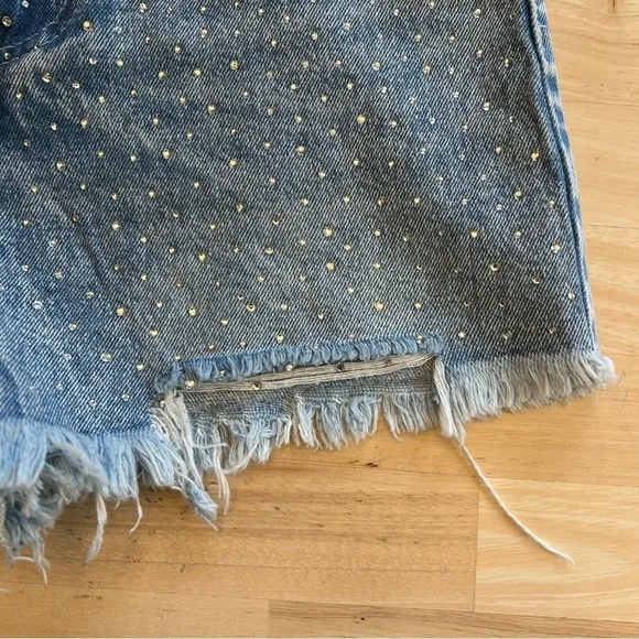 NWT BanJara Rhinestone Super High Rise Relaxed Fit Denim Shorts/Size 00