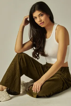 Olive Vintage Destroyed Drawstring Lounge Pants 2/14/25 9625