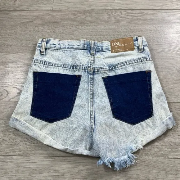 One Teaspoon Hawks Relaxed Fit High Rise Jean Shorts