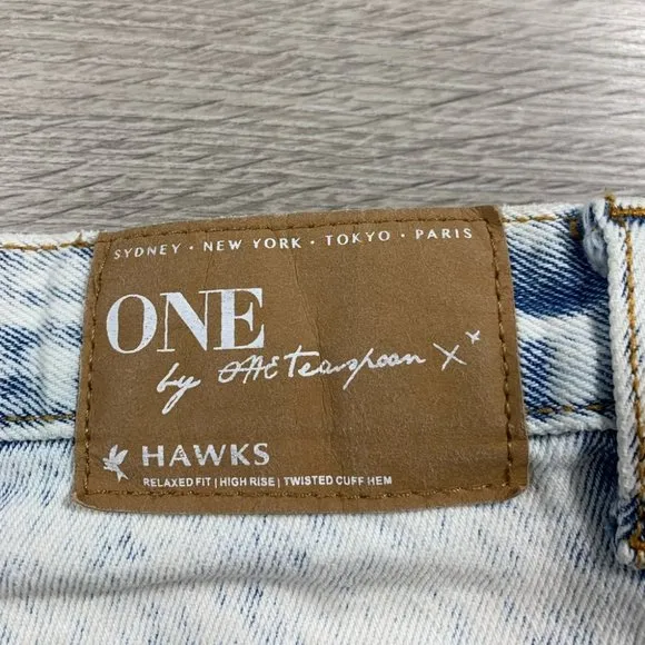 One Teaspoon Hawks Relaxed Fit High Rise Jean Shorts