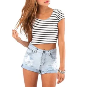 One Teaspoon Hawks Relaxed Fit High Rise Jean Shorts
