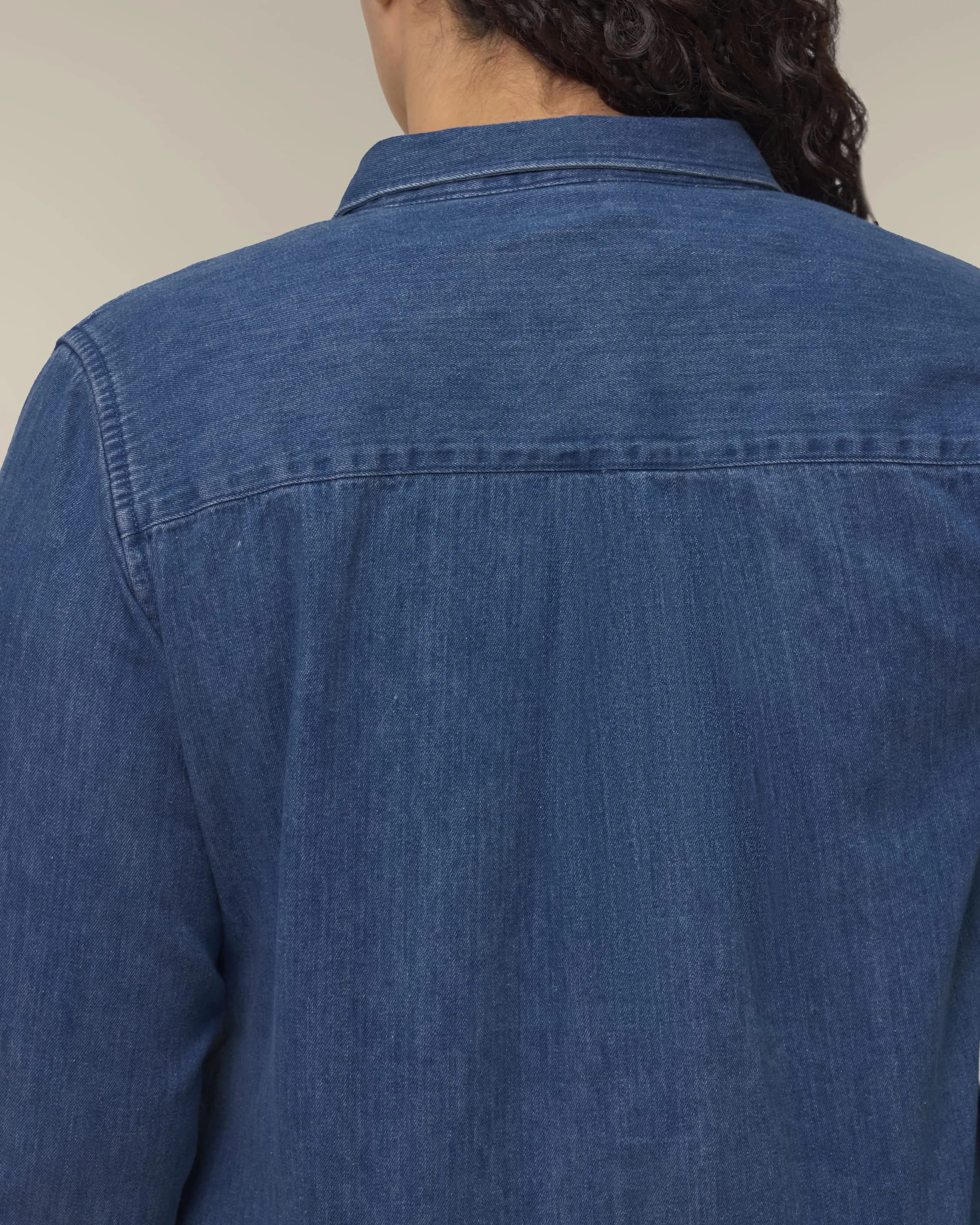 Organic Cotton Long Sleeve Denim Shirt: Womens