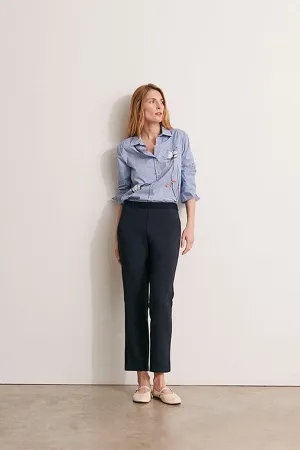 PACO11 NAVY STRAIGHT TROUSERS