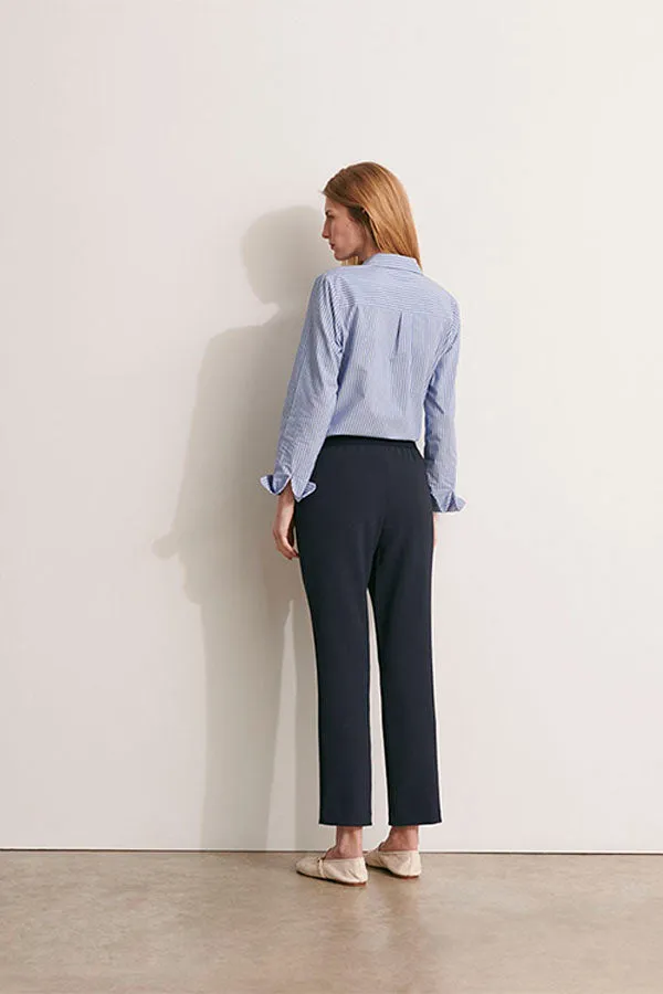 PACO11 NAVY STRAIGHT TROUSERS