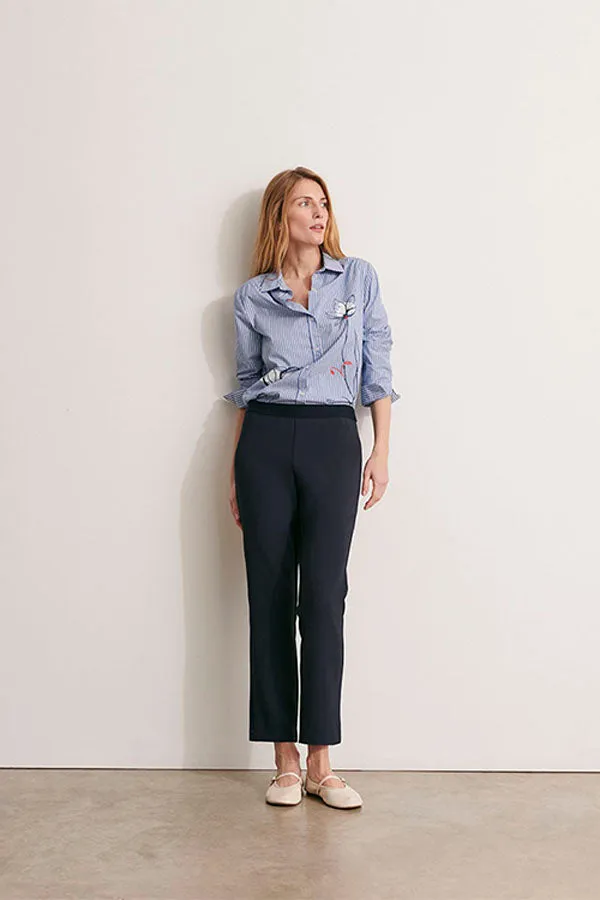 PACO11 NAVY STRAIGHT TROUSERS