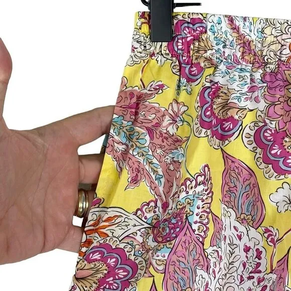 Papinelle NEW Ella Boxer PJ Set Sz XS Punk Yellow Floral Shorts Cotton