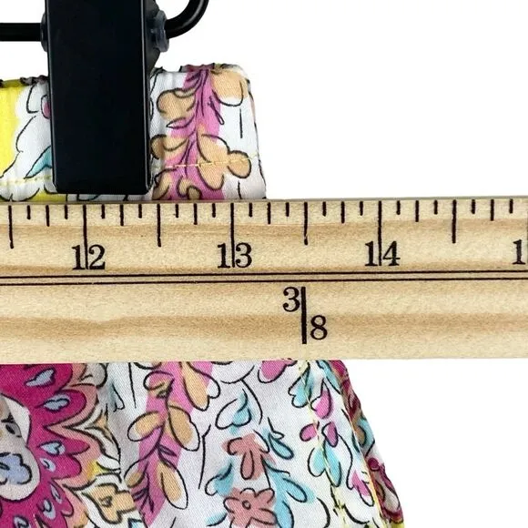 Papinelle NEW Ella Boxer PJ Set Sz XS Punk Yellow Floral Shorts Cotton