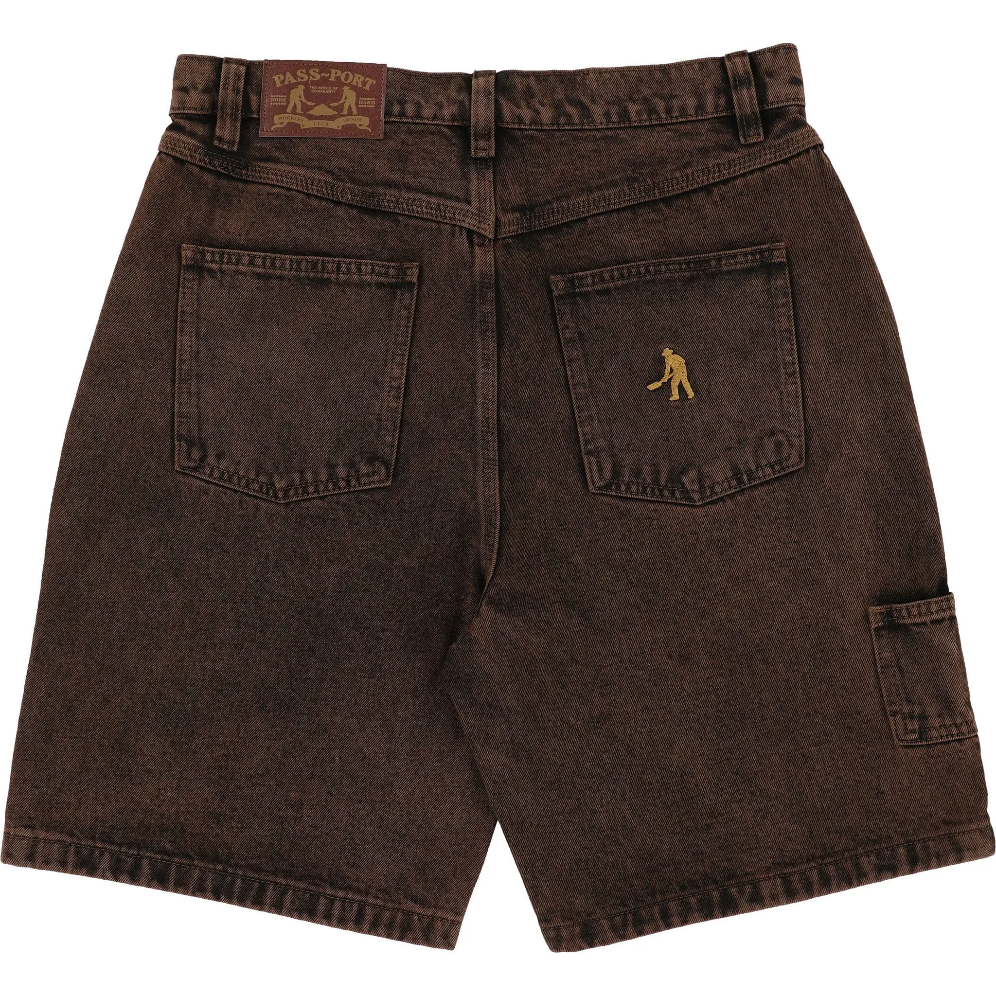 Passport Workers Club Shorts Over-Dye Brown