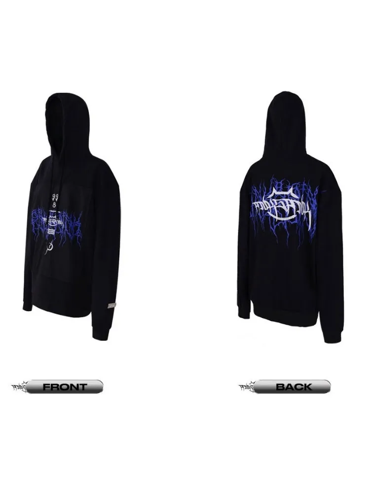 Patch Loose Gender-Free Hooded Jacket