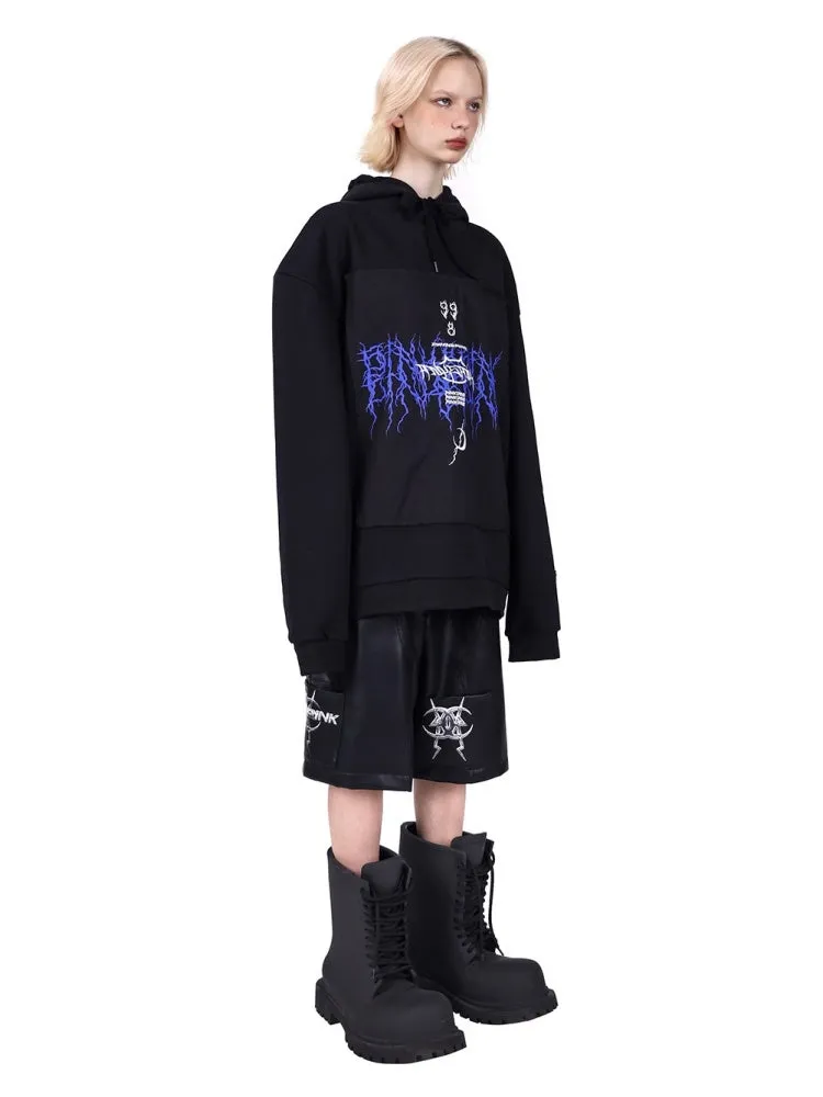 Patch Loose Gender-Free Hooded Jacket