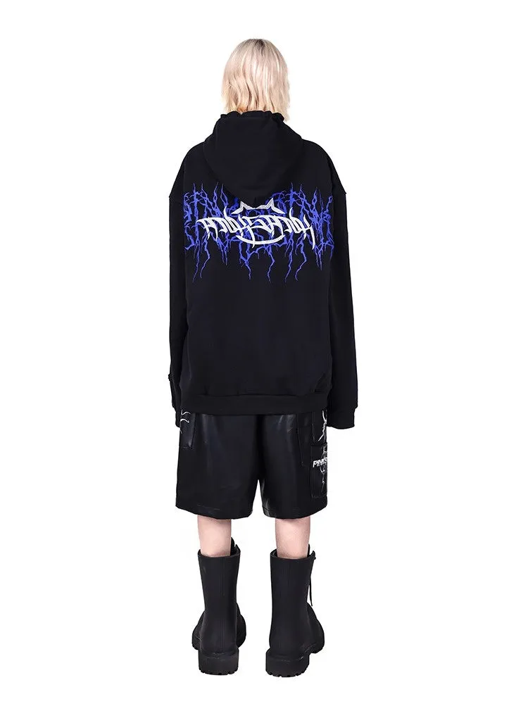 Patch Loose Gender-Free Hooded Jacket