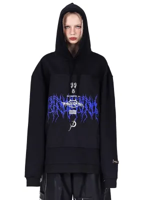 Patch Loose Gender-Free Hooded Jacket